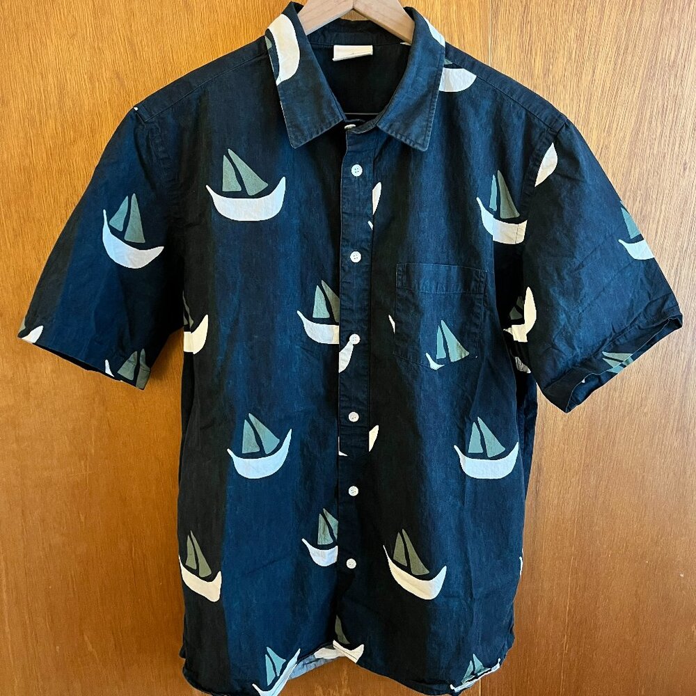 La Paz Alegre Boat Short Sleeve Shirt - Navy Men's Large - Picture 2 of 9